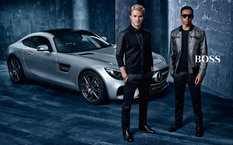 Nico Rosberg dan Lewis Hamilton untuk kampanye F1 Hugo Boss