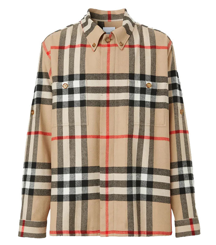 Burberry House Check Wool Cotton Shirt Archive Beige 