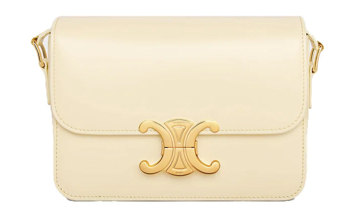 Celine Teen Triomphe Bag in Shiny Calfskin Soft Yellow 