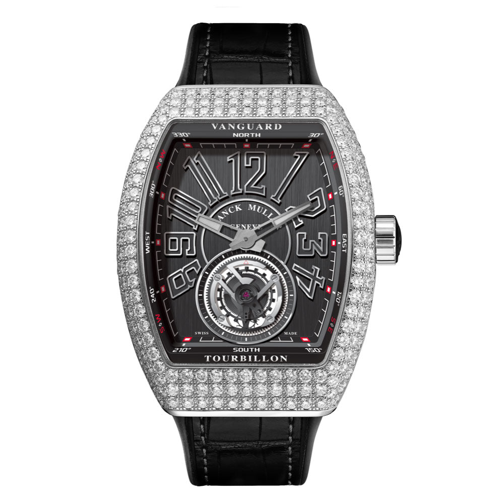 Franck Muller Vanguard Tourbillon Diamonds V 41 T D (NR) OG BLK BLK 