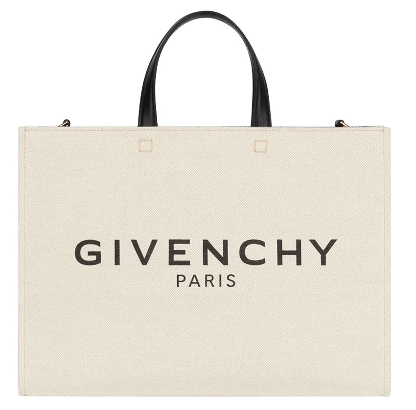 Givenchy Medium G-Tote Canvas Bag Beige/Black 