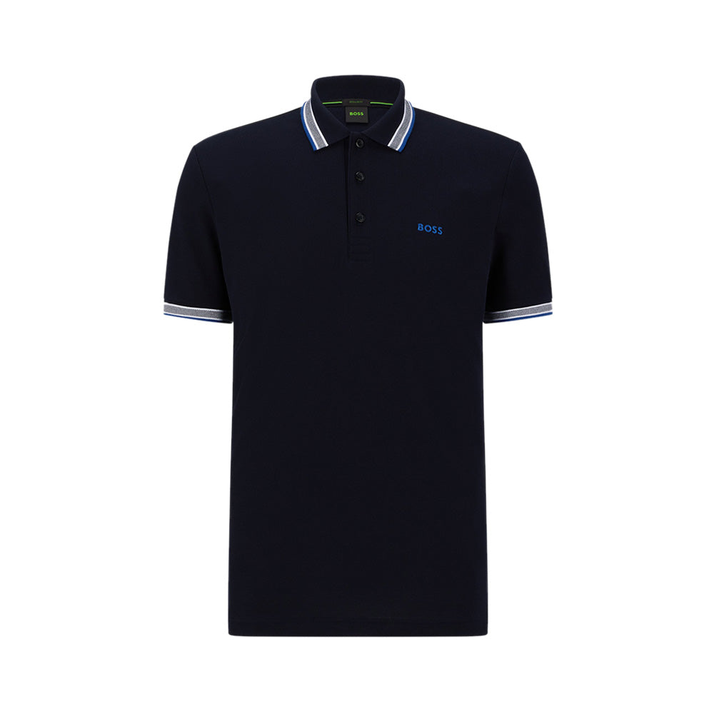 Hugo Boss Paddy Logo Embroidered Polo Shirt Navy/Blue