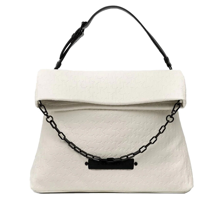 Karl Lagerfeld K/Kushion Monogram Embossed Folded Tote Bag White 