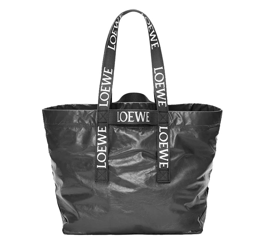 Loewe Fold Shopper in Paper Calfskin Black 