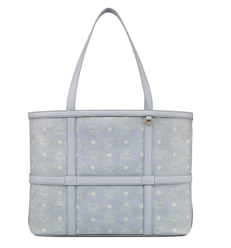MCM Aren Medium Shopper Bag in Visetos Misty Grey