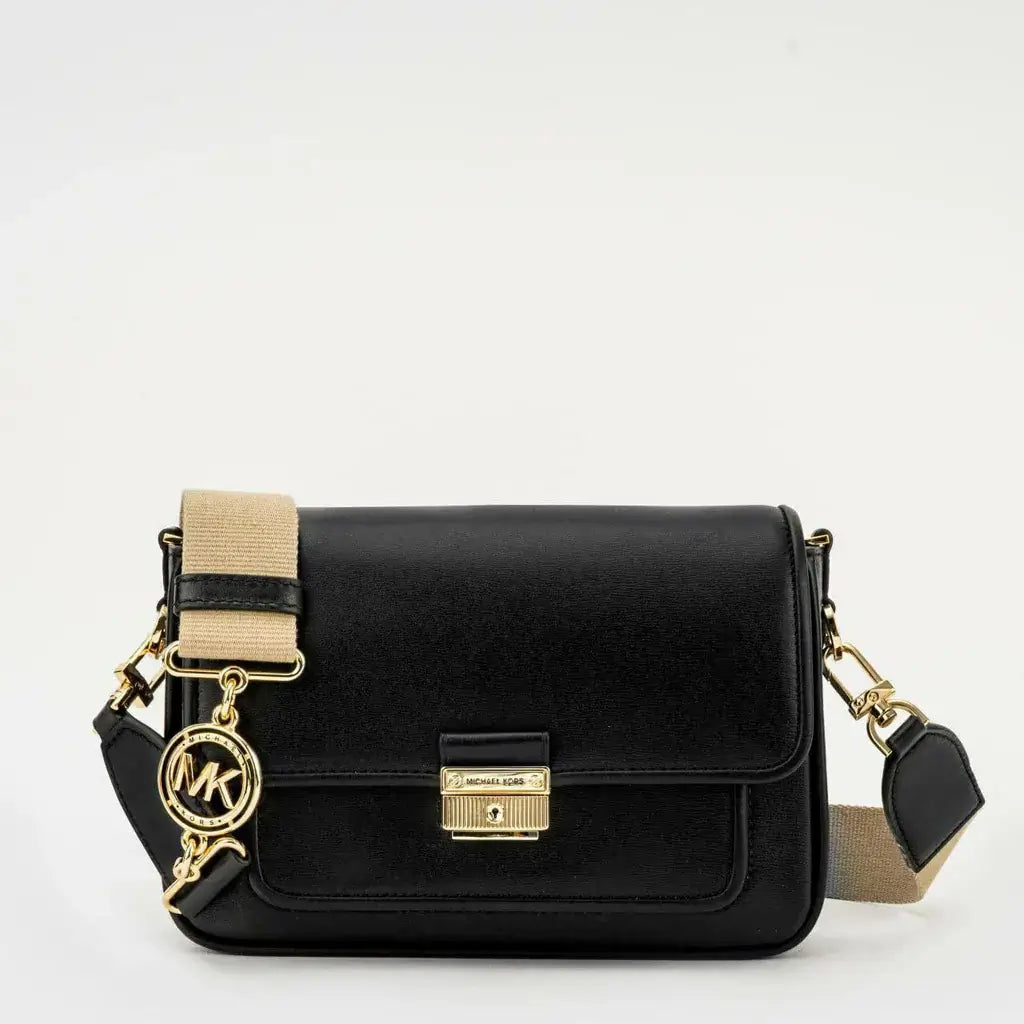 Michael Kors Bradshaw Medium Leather Messenger Bag Black
