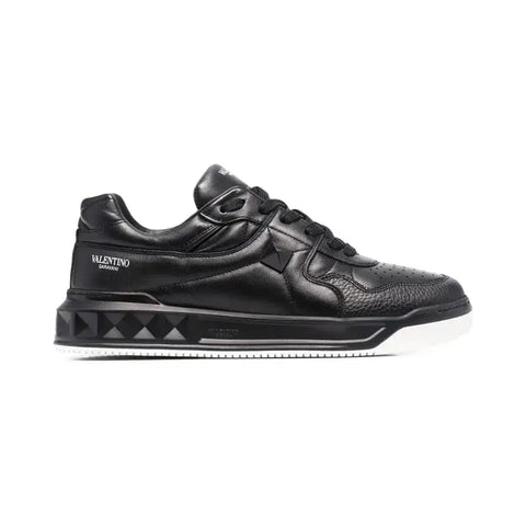 Valentino Garavani One Stud Nappa Leather Low-Top Sneaker Black