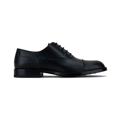 Tod's Lace Up Leather Oxford Shoes Black