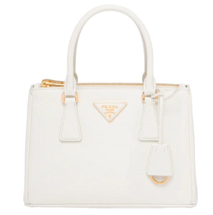 Prada Galleria Saffiano Leather Small Bag White Ghw