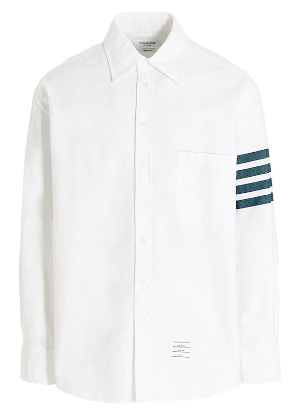Thom Browne Oxford 4-Bar Oversized Button Down Shirt Navy Armband 