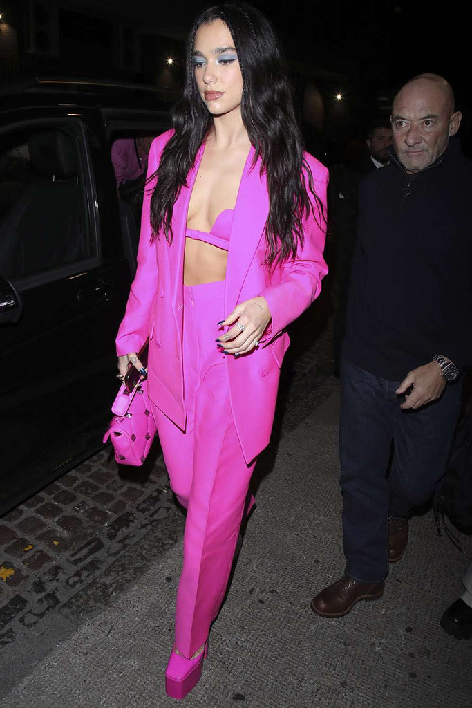 Dua Lipa wearing pink collection from Valentino
