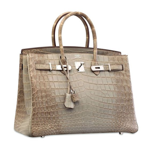 Warna Matte Gris Cendre Himalaya pada tas Hermès Birkin Himalayan