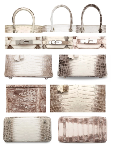Corak dan gradasi warna tas Hermès Birkin Himalayan