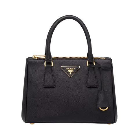Prada Galleria Saffiano Leather Small Bag Black Ghw.