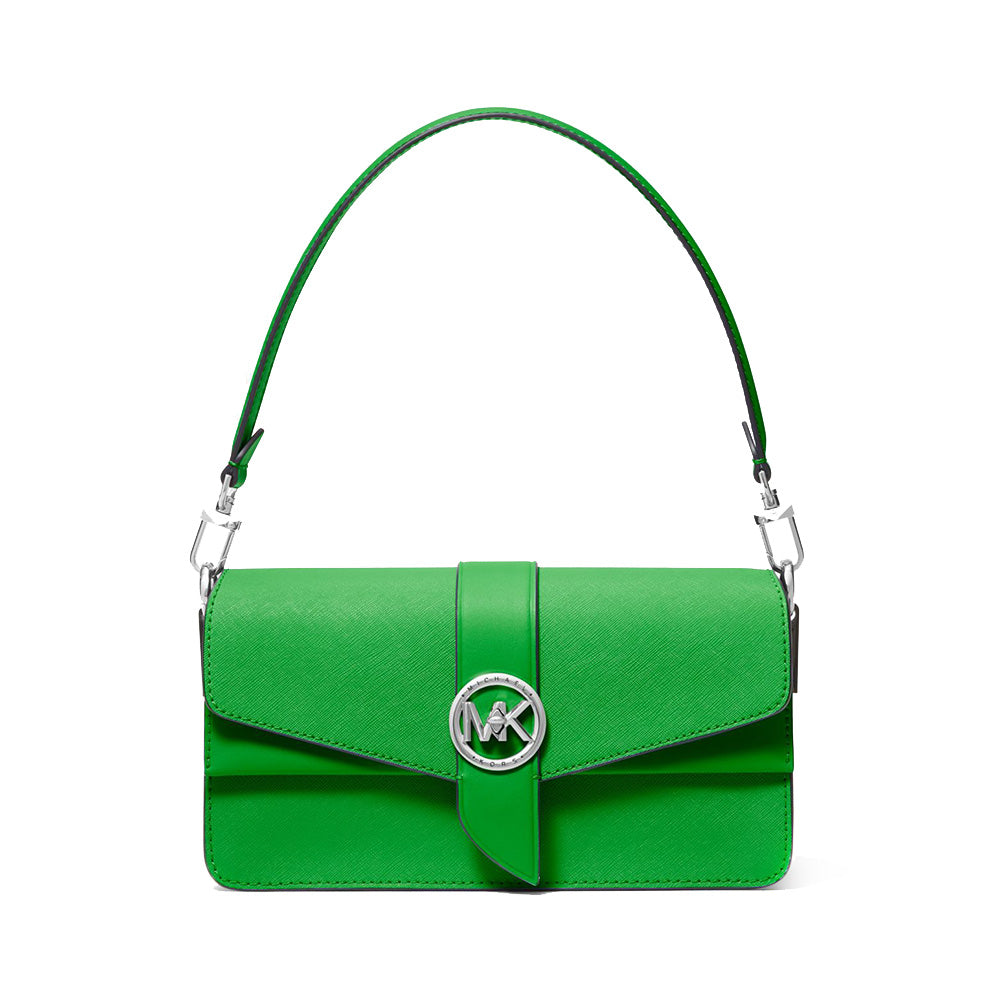 Michael Kors Greenwich Saffiano Leather Medium Shoulder Bag Palm Green