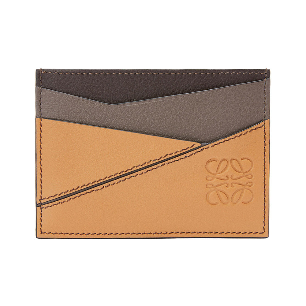 Loewe Puzzle Plain Cardholder Classic Calfskin Light Warm Desert/Chocolate