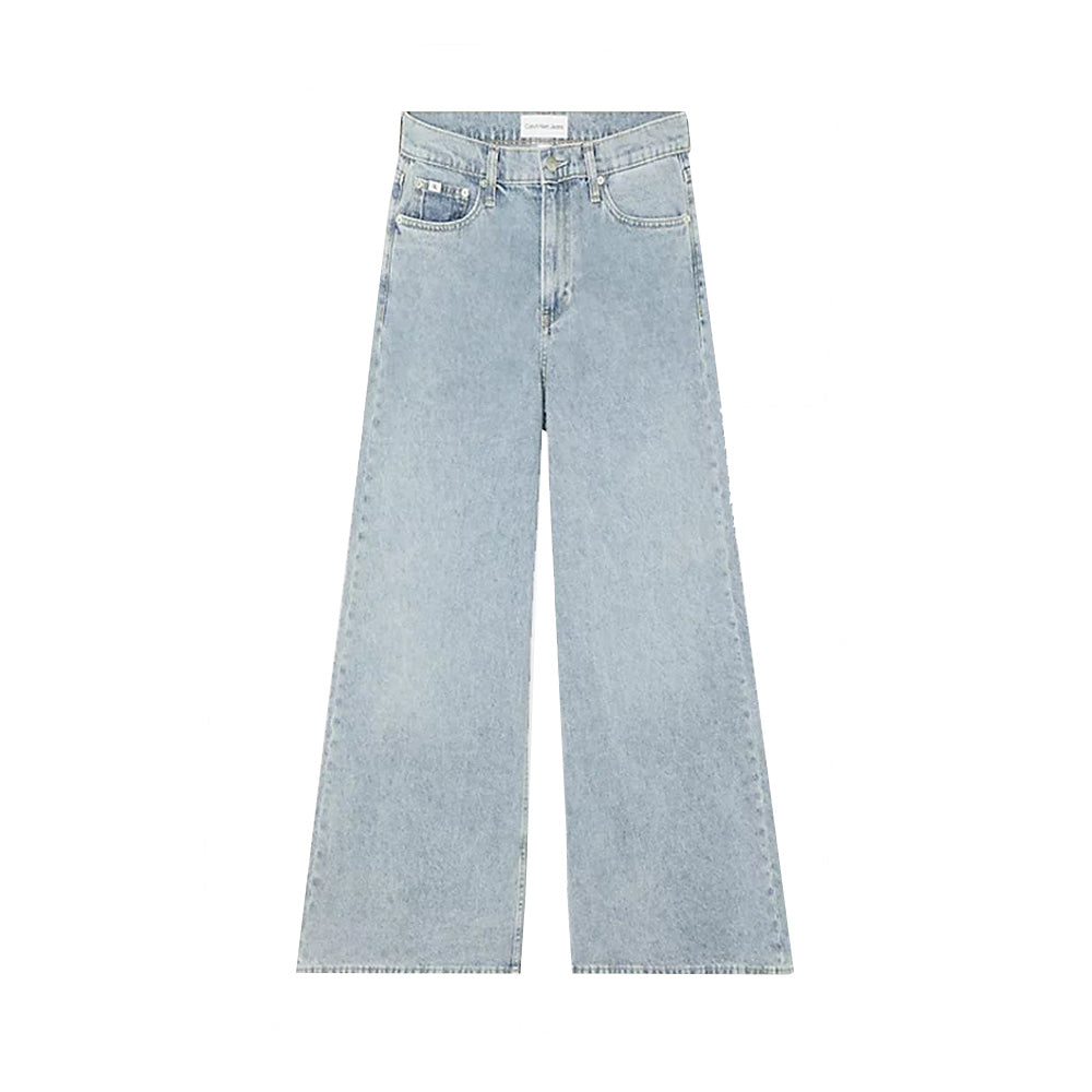 Calvin Klein High Rise Straight Jeans Pants Denim Light Blue