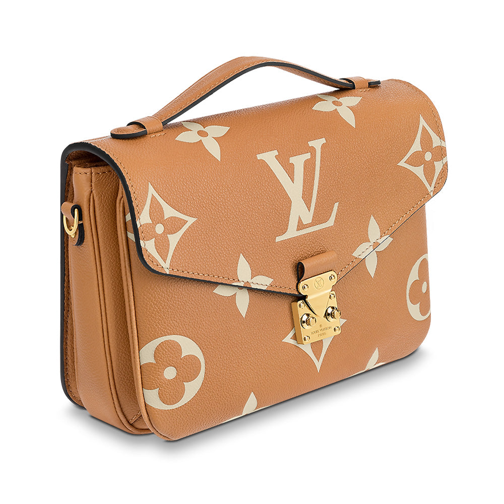 Louis Vuitton Pochette Métis Monogram Empreinte Handbag Arizona Beige