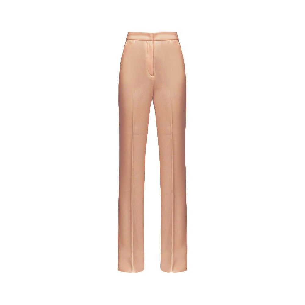 Pinko Flared Poly Crepe Trousers Brown