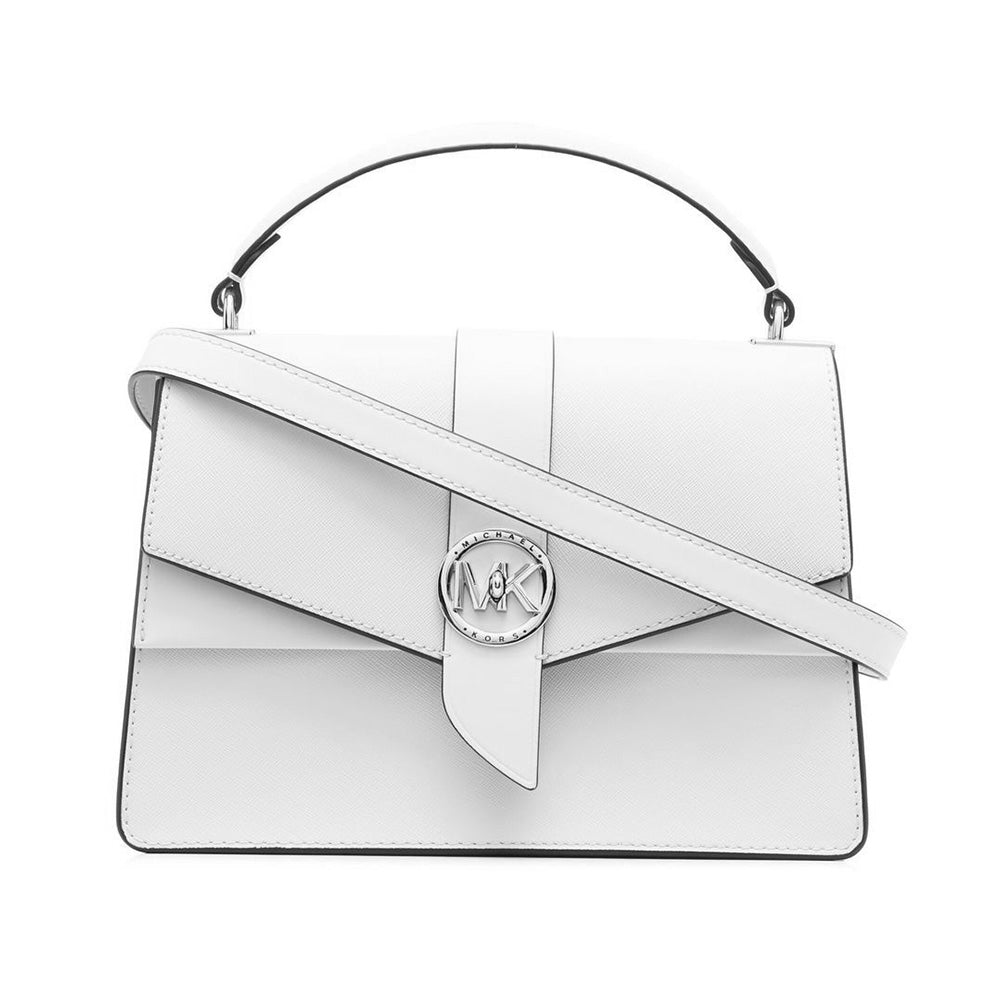Michael Kors Greenwich Medium Saffiano Satchel Bag Optic White Shw