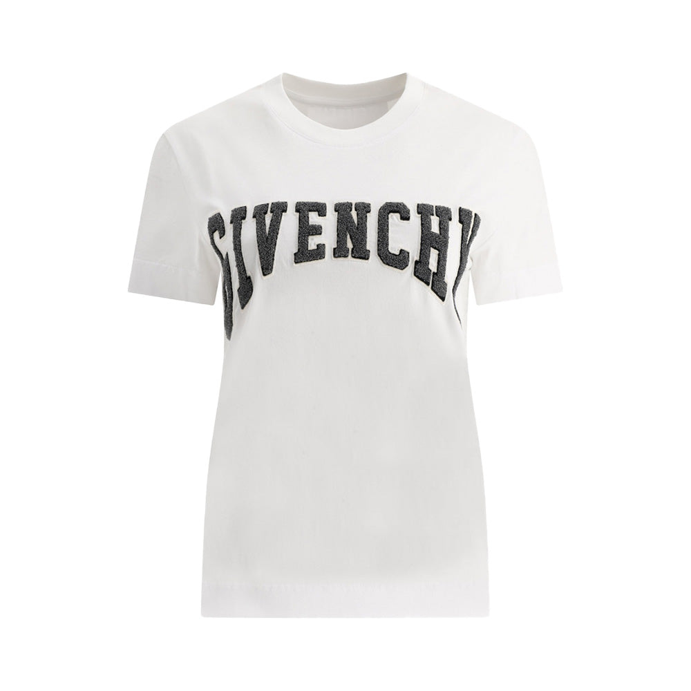 Givenchy T-Shirt Slim Fit Jersey Grey Signature T-Shirt White