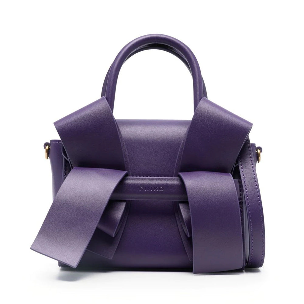 Pinko Aika Leather Handbag Purple