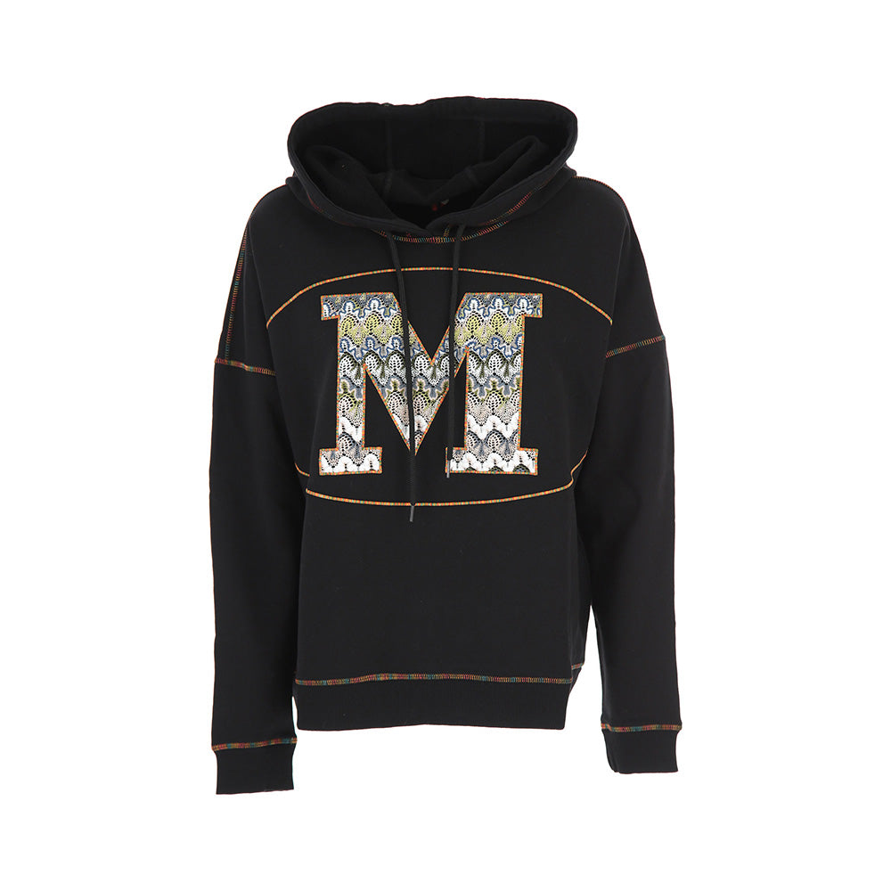 Missoni Hoodie Crochet-Knit and French Cotton-Terry Hoodie Black Green