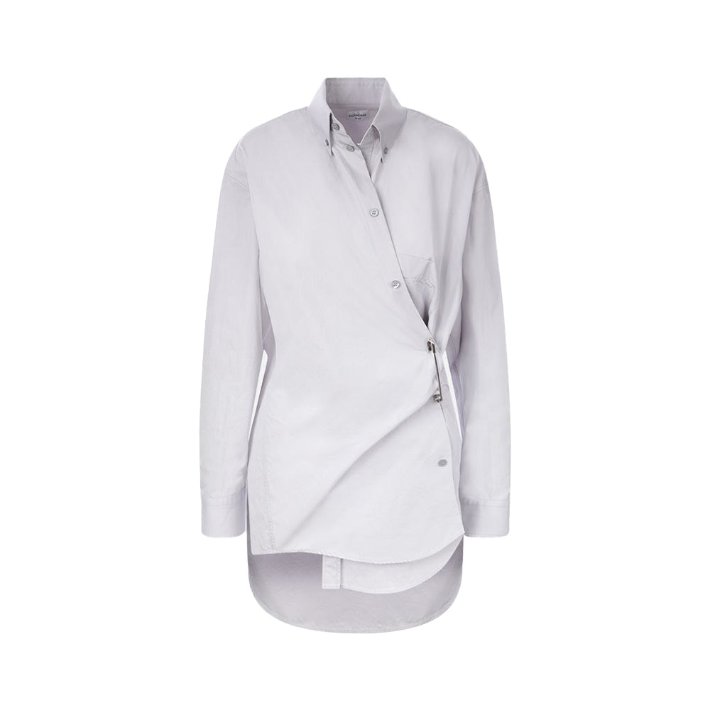 Balenciaga Shirt Poplin Shirt With Safety Pin Light Grey