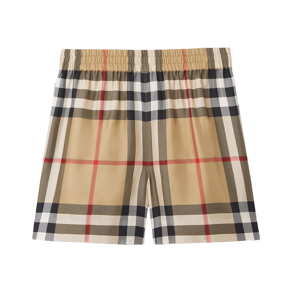 Burberry Pants Check Silk Shorts Pants Archive Beige