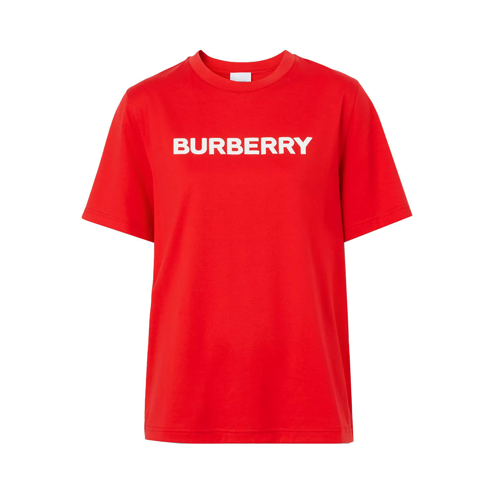 Burberry Logo Print Cotton T-Shirt Red