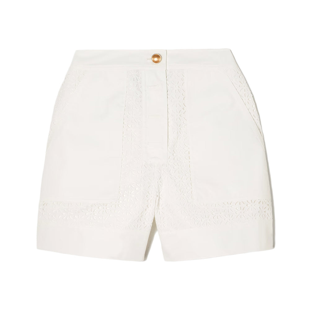 PHILLIP LIM Broderie Anglaise Utility Short Pants Ivory