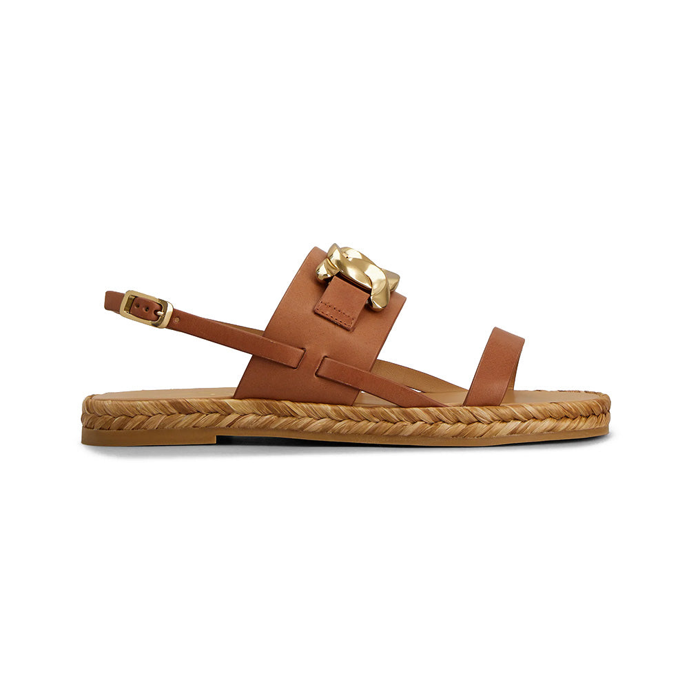 Tod's Sandals Chain-Link Leather Sandals Brown