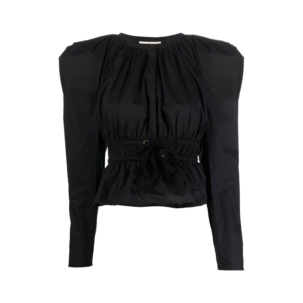 Ulla Johnson Top Edena Puffed Sleeve Blouse Black
