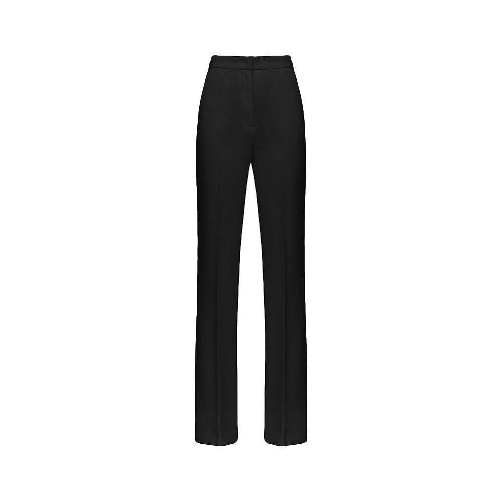 Pinko Pants Flared Poly Crepe Trousers Black