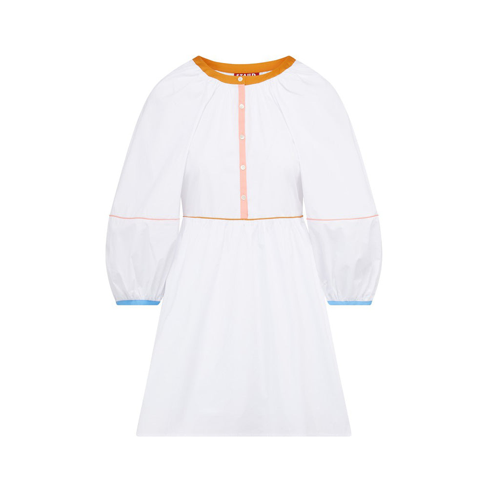 Staud Mini Demi Dress White Land and Sea