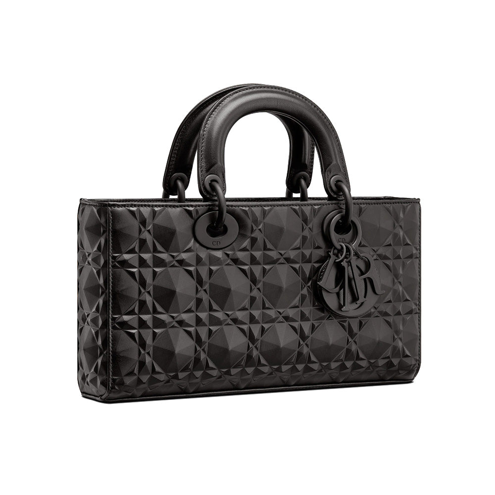 Christian Dior Lady D-Joy Bag Black Cannage Calfskin with Diamond Motif