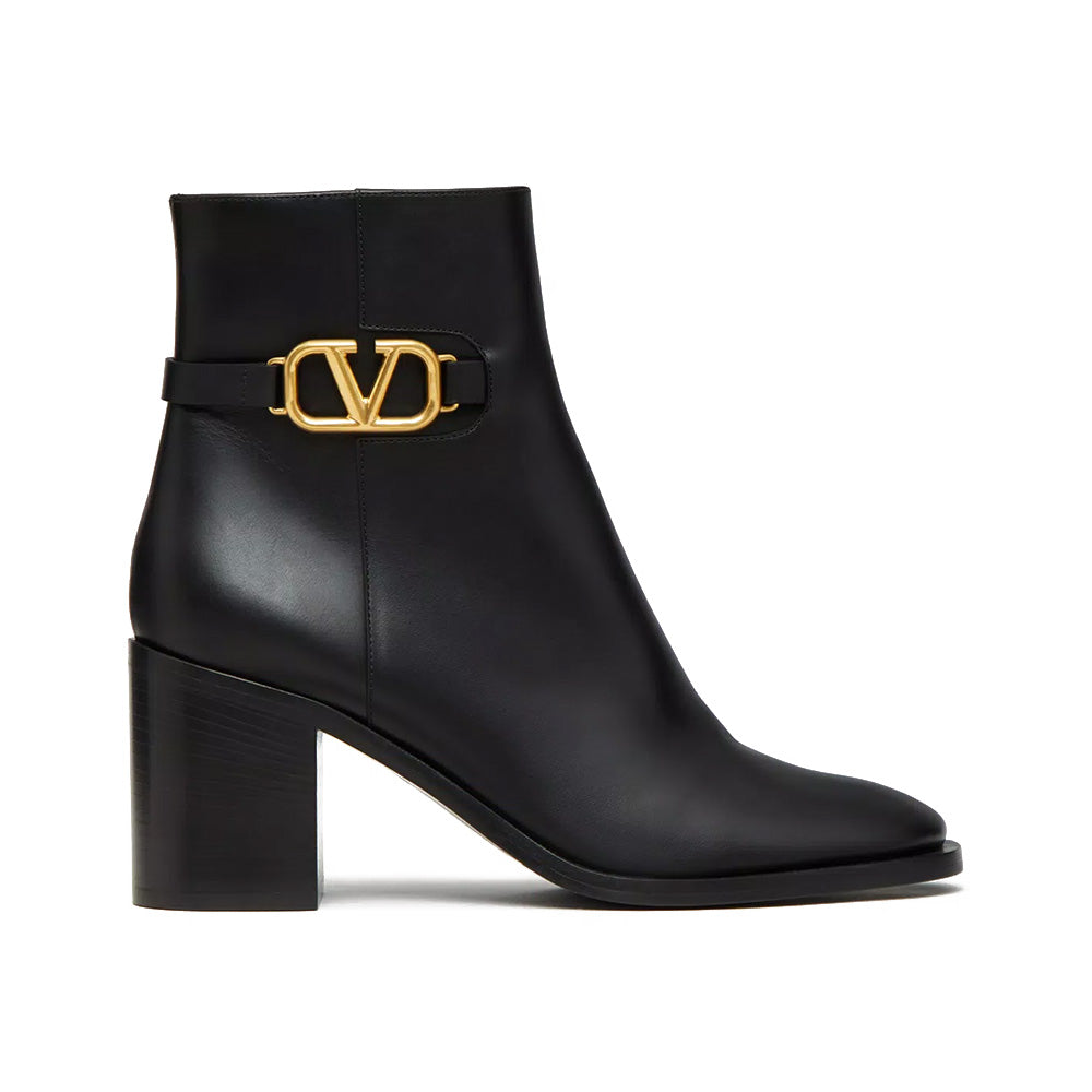 valentino garavani VLogo Calfskin Ankle Boot 75mm Black