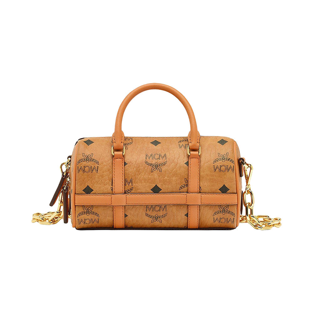 Aren Mini Boston Bag Visetos Cognac