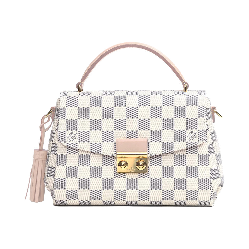 Louis Vuitton Croisette Damier Azur Canvas Handbag White/Beige