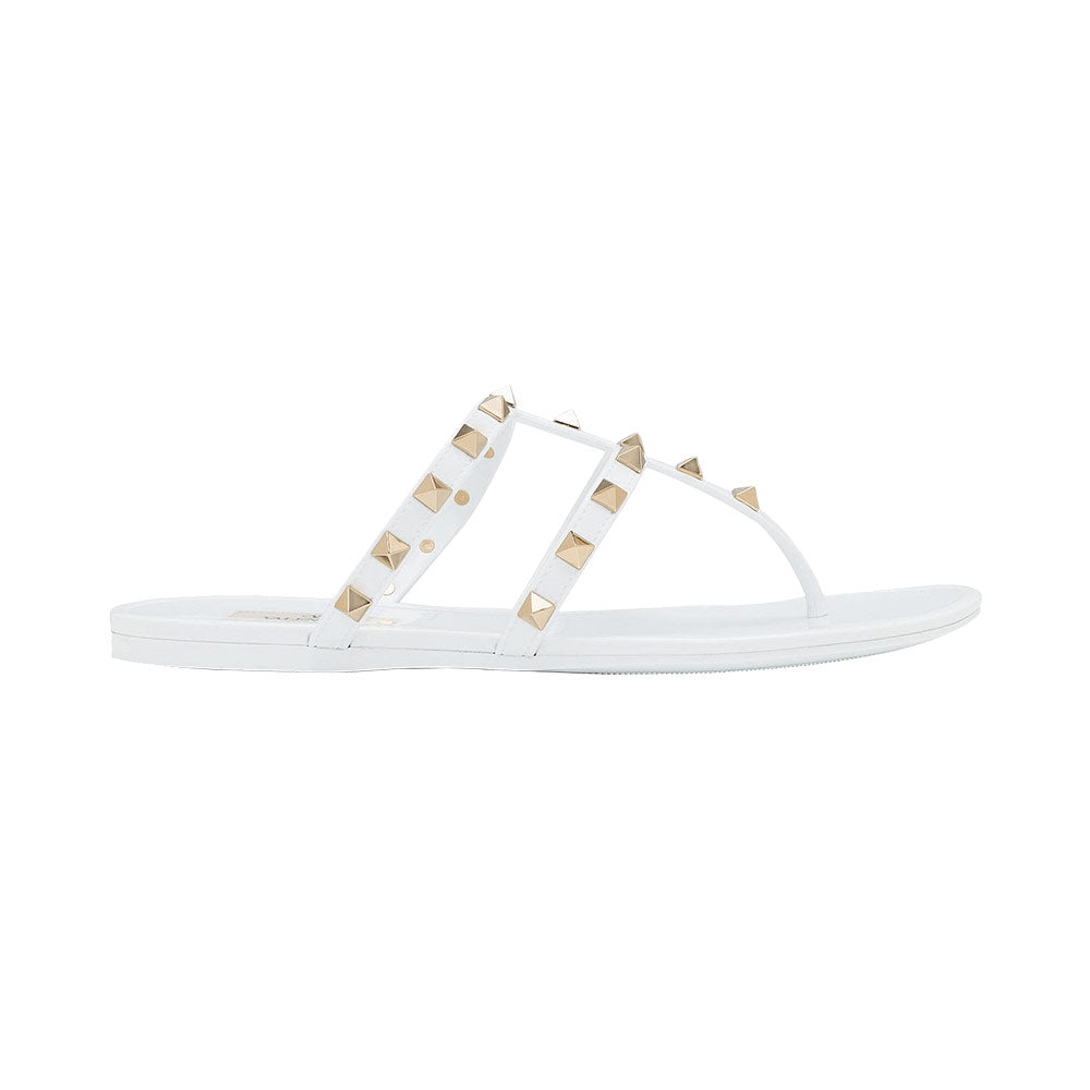 Valentino Garavani Sandals Rockstud Sandal Thong T Jelly White