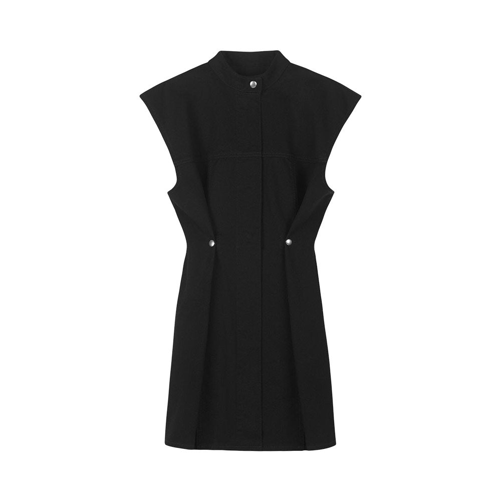 Givenchy Dress Denim Dress With Metallic Details Black