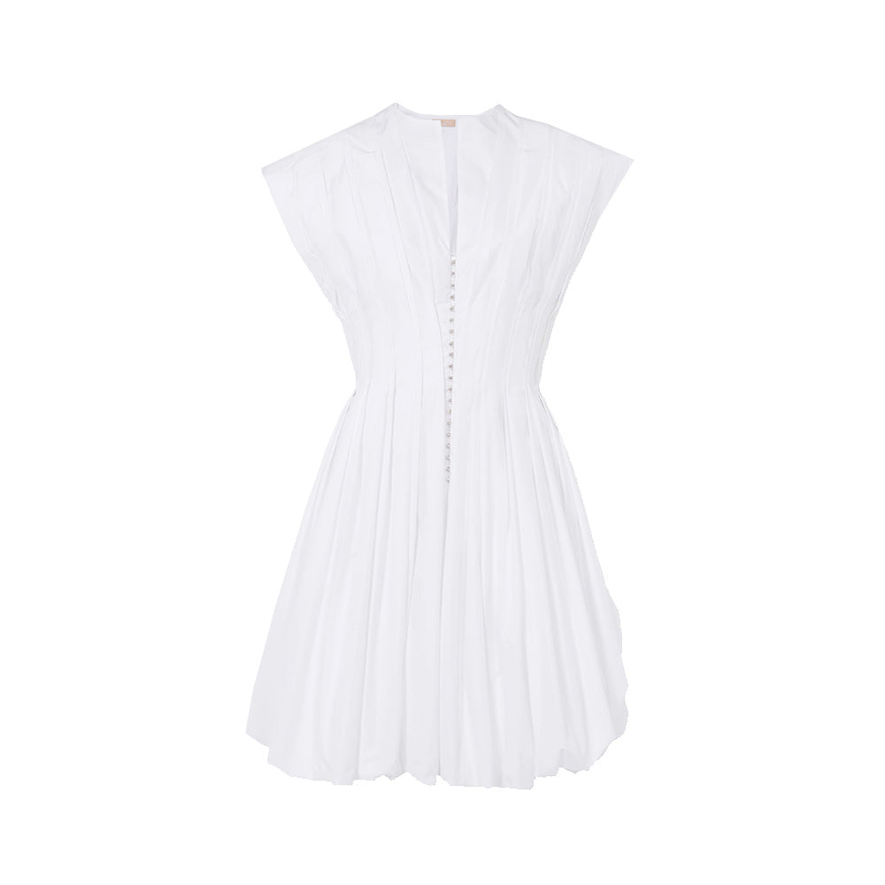 Alaia Poplin Cotton Corset Dress White